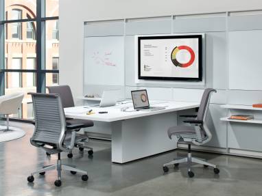FlexFrame workwall in collaborative workspace
