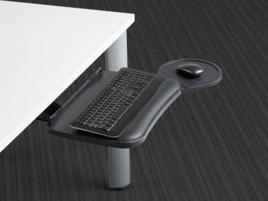 Jules Keyboard Platforms extended from under a desk