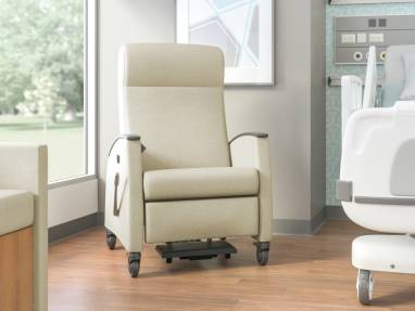 Cream Mitra Recliner in a patient recovery room