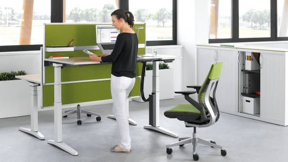 Universal Storage Cupboard, Gesture Office chair, Ology desk, Partito Screen