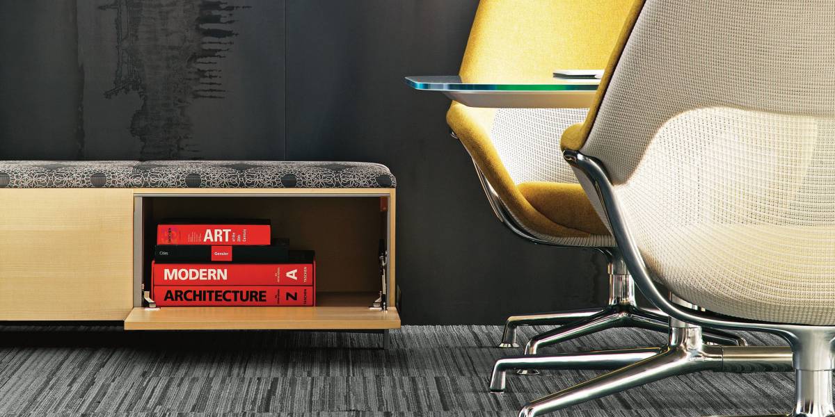 Coalesse Exponents Office Storage Bench with Cushion