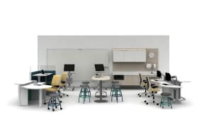 Montage Panel Systems, Amia Chair, Exchange, Verge, Sync Desk, Pocket Table Planning Idea