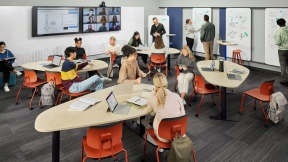 students inside a classroom with Agree Table Classroom