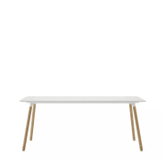 Potrero415 Light Work-Height Square Table with Wood Legs, 36"W x 36"D