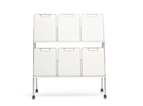 Six Verb whiteboards mounted on Verb easel
