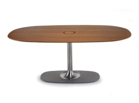 Denizen Table with Brushed Nickel and Walnut Finish