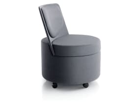 Grey Topo Mobile Lounge Chair with Casters
