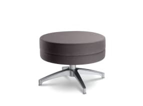 Grey Topo Lounge Seating Ottoman with 4-Star Glide Base