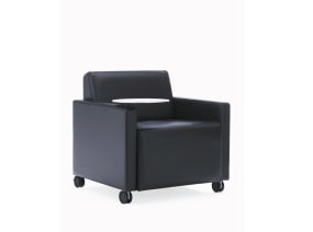 Black Coupe Lounge Chair with Tablet surface