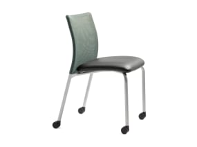 Jersey Guest chair with casters armless