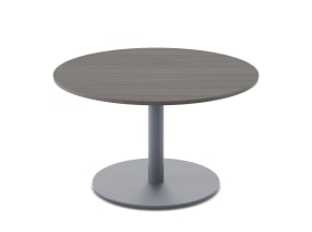 Montara650 Table with dark wood finish round top and metal base