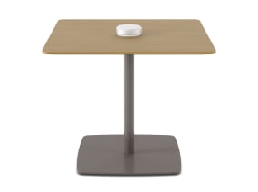 Square Montara650 Table with a medium dark wood finish