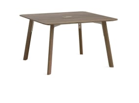 on-white image of a Verlay table with rounded corners, wood legs