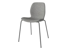 Seed Chair with Metal Legs and Upholstered Seat on white background