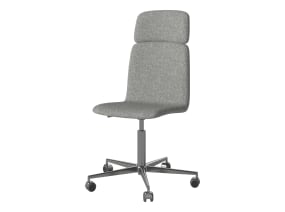 Palm CEO Office Chair with Upholstered Seat and Wheels on white background
