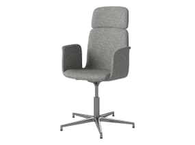 Palm CEO Office Chair with Upholstered Seat and Armrests on white background