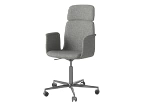 Palm CEO Office Chair with Upholstered Seat, Armrests and Wheels on white background