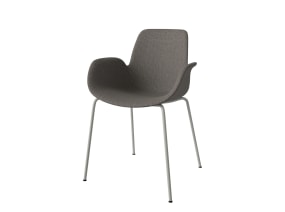 Seed-Stuhl (Lounge-Stil) mit Metallbeinen auf weißem Hintergrund