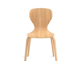 Ears Wood Base Guest Chair on white background