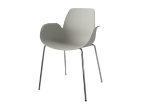 Seed-Stuhl (Lounge-Stil) mit Metallbeinen Auf weißem Hintergrund