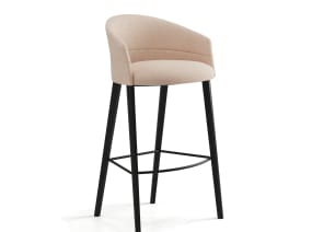 Copa Bar Stool with Wooden Legs on white background