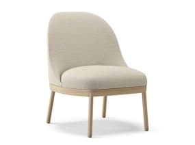 Aleta Wood Base Lounge Chair on white background