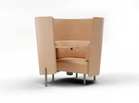 EMEA Orangebox Diggs - Single Seat Right Hand RH work booth with shelf