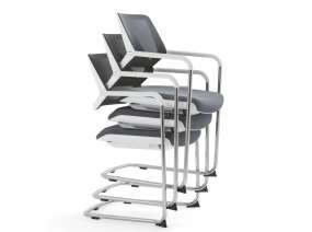 QiVi Side Chair: Stackable Sled​ on a white background
