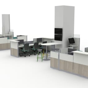 Convey Modular Casework, Montage Panel Systems, Verge, Exchange Table, Amia chair, Pocket Table, Universal Storage, Volley Planning Idea