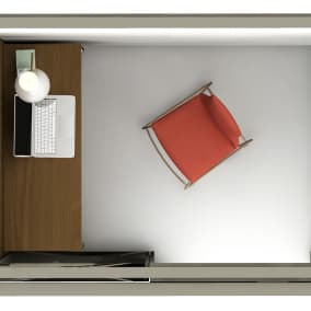 V.I.A. Architectural Solution, Campfire Standing-height Slim table by Turnstone, Montara650 Seating by Coalesse, IC Pendant light by Flos, Phone dock valet by Stak Ceramics
