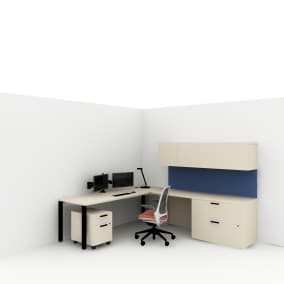Steelcase Currency, Steelcase Series 1 Chair, Steelcase CF Series Monitor Arm, Steelcase Dash Task Light Planning Idea