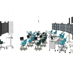 Steelcase Node Chair, Steelcase Shortcut Chair, Steelcase Verb, Polyvision Flow, Steelcase Mobile Elements Media Mount