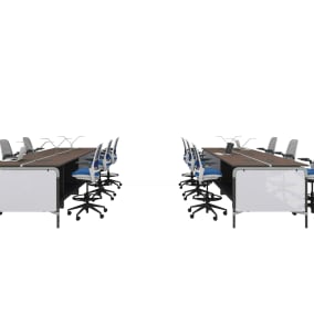 Steelcase Navi HighSit Workstations, Steelcase Series 1 Stool, Polyvision Flow