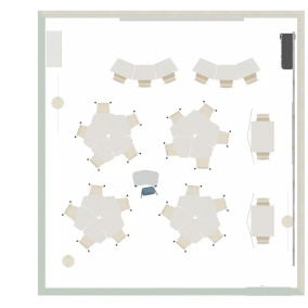 Secondary Education Classroom plan view -ZJ7KU6CE planning idea