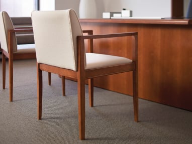 2 Collaboration Open Arm Guest Chairs in an office