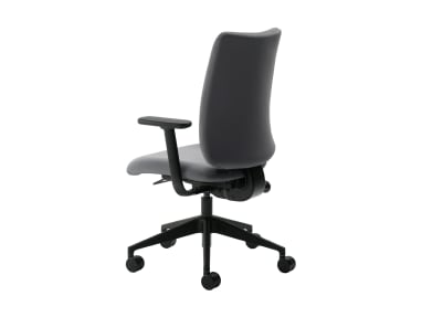 Angled Back View of Gray Crew Task Chair