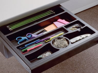 Pelican Pencil Drawer with assorted desk tools