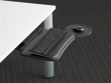 Jules Keyboard Platforms extended from under a desk