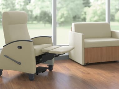 Cream Mitra Recliner with footrest extended