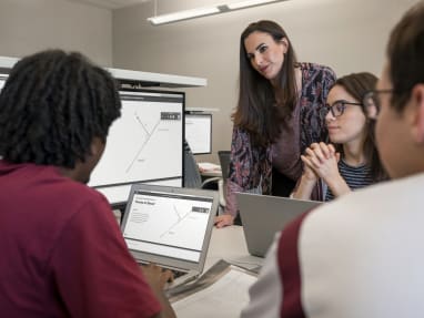 People collaborating while using Verb Active Media Table