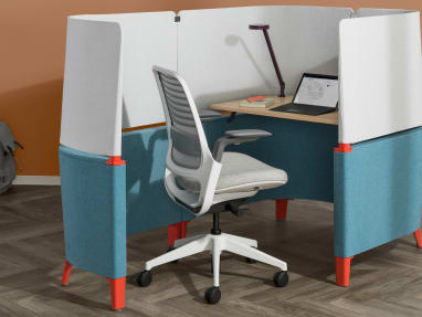 Brody office pod with small desk and office chair
