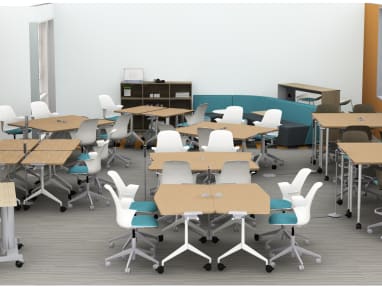 Education setting with node chairs