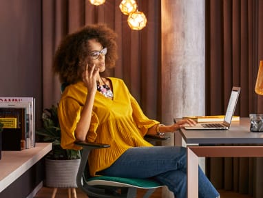 Woman on a Steelcase Silq Office chair