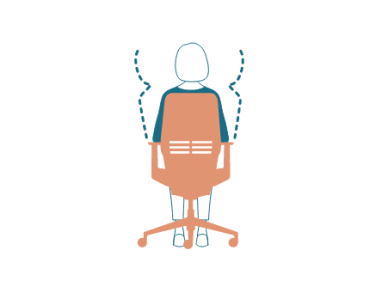 illustration of the back view of a chair with a woman sitting in it