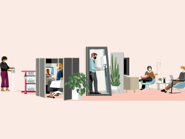 360 Work Better EMEA Illustration User Needs: At Work with masks
