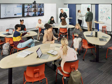 students inside a classroom with Agree Table Classroom