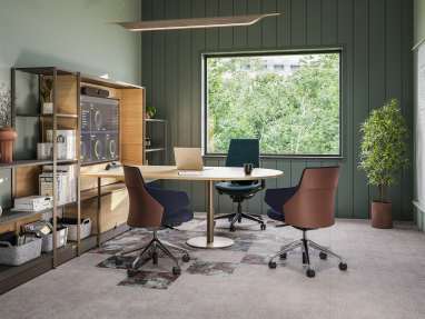 EMEA Legal Space Individual Space with Steelcase Gesture Task Chair, Steelcase Flex Active Frames, Steelcase Flex Whiteboards, Coalesse Massaud Conference Chair, Moooi Tile Carpet Erosion Rust