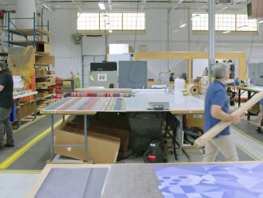 People working at a Designtex factory