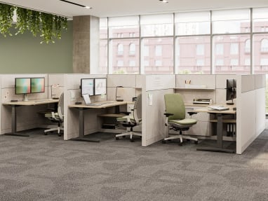 Office bench with big window