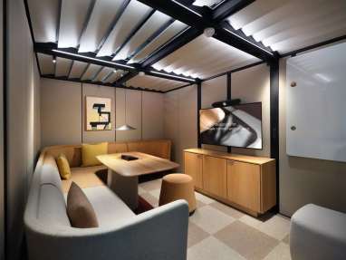 Orangebox Campers & Dens as a conference room environment